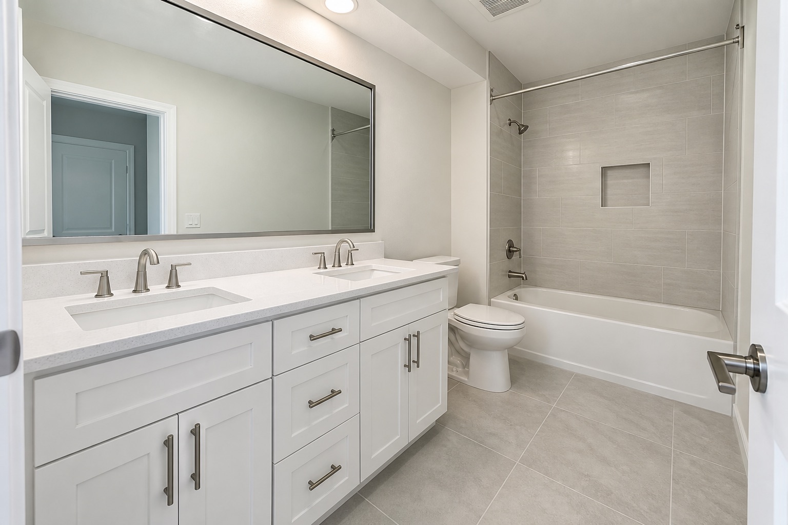 Newly completed practical family bathroom