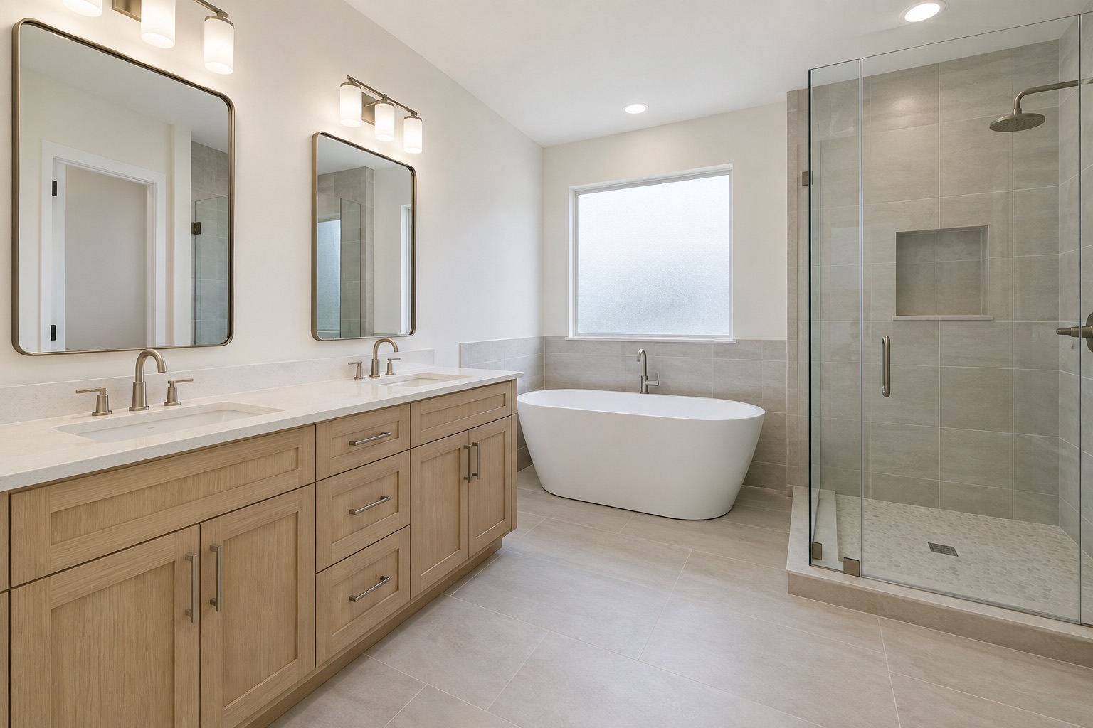Newly completed primary bathroom