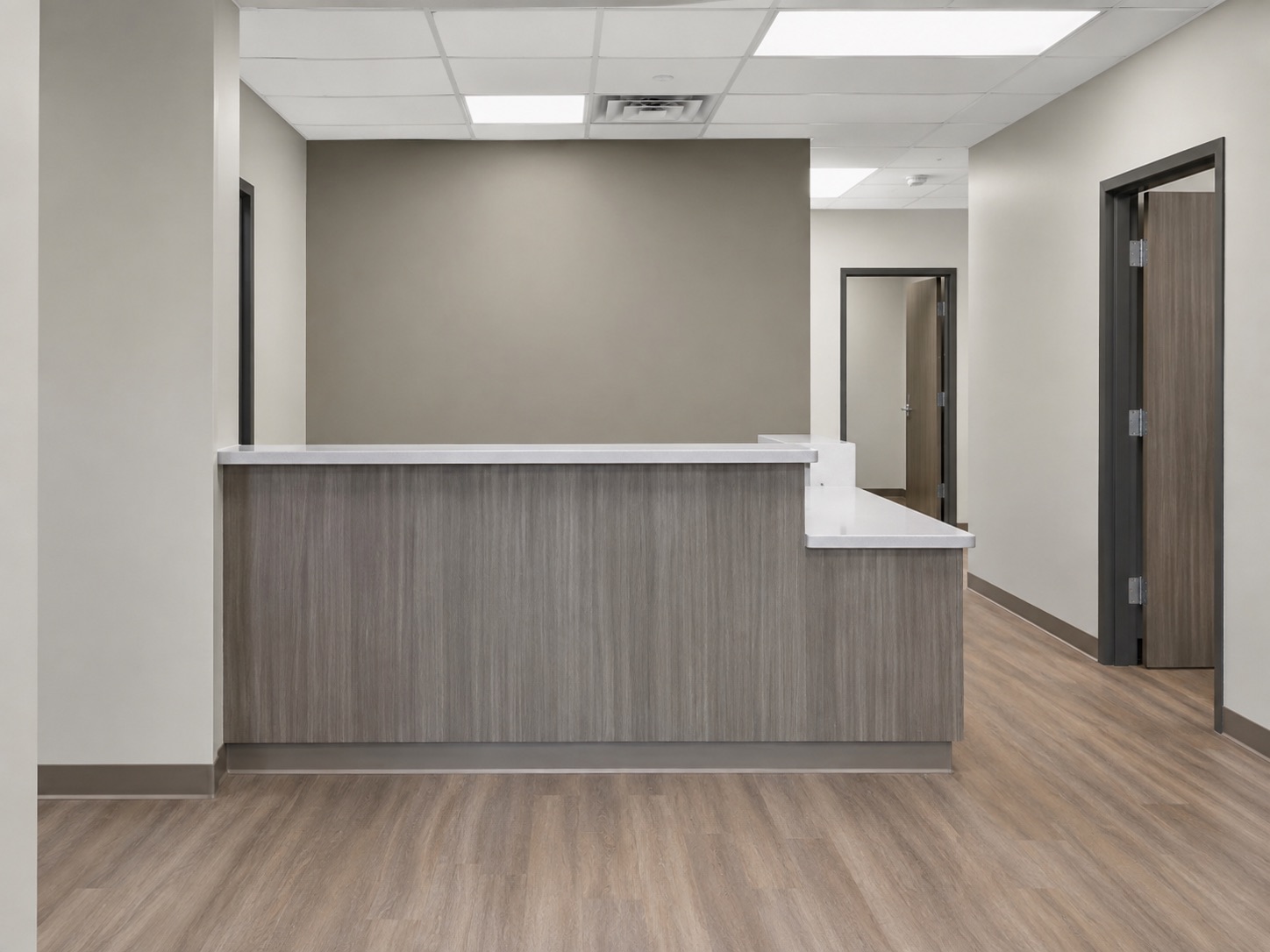 Newly completed small office reception