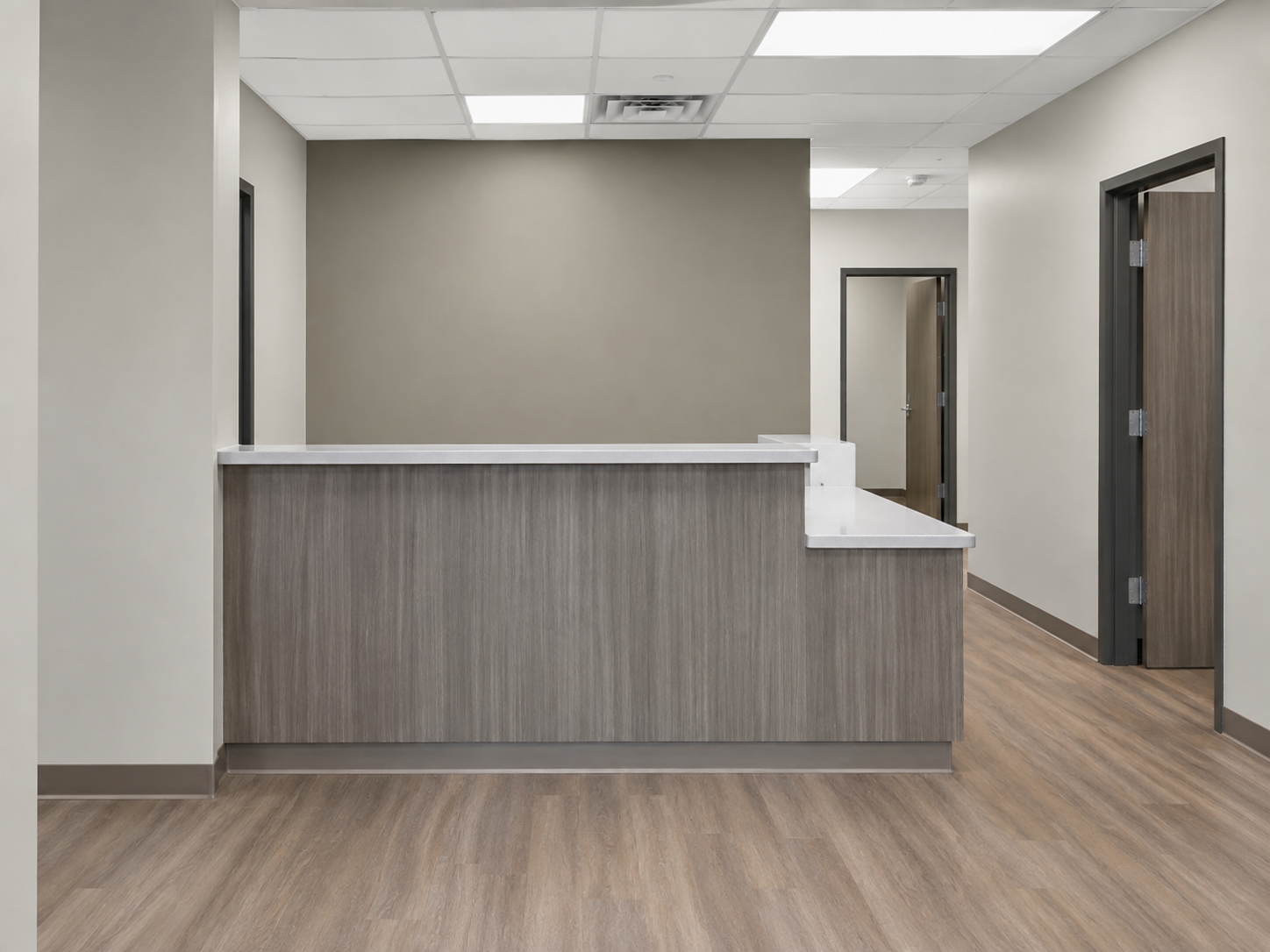 Newly completed small office reception