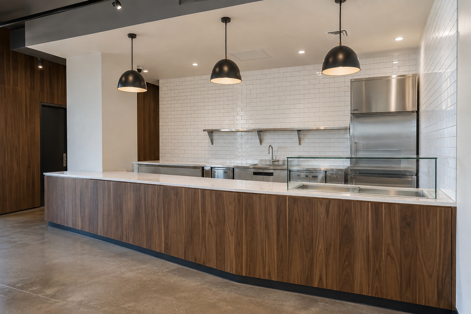 Newly completed cafe interior