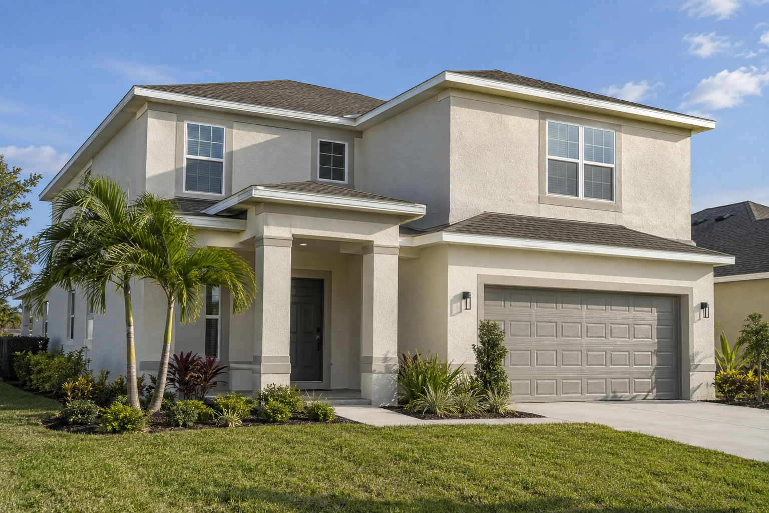 Newly completed two-story Florida home